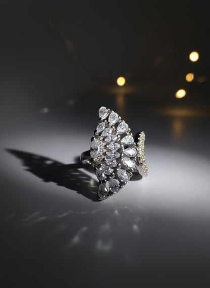 Peacock Fan Statement Ring