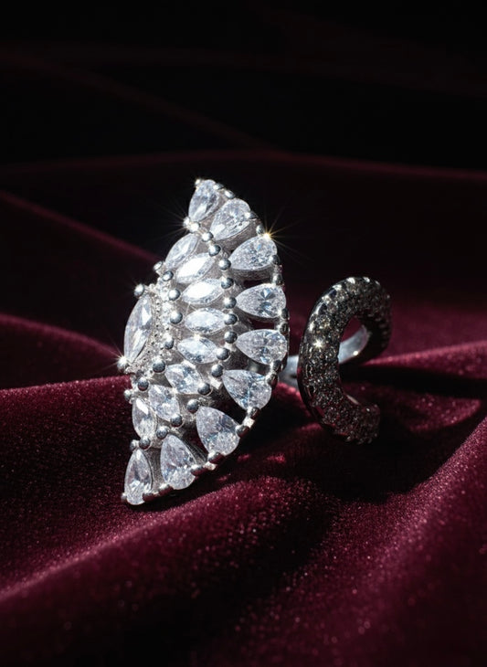 Peacock Fan Statement Ring