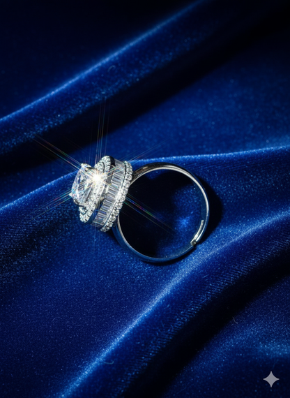 Cushion-Cut Double Halo Ring