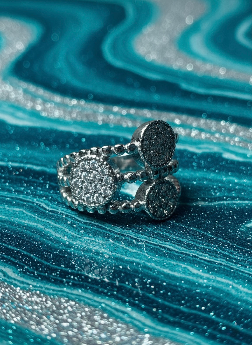 Triple Pave Circle Ring