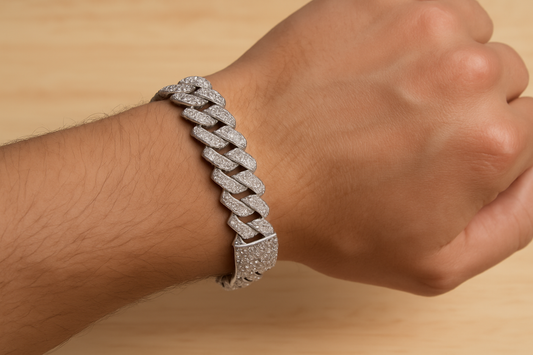 Bracelet on man's hand - corrected proportions